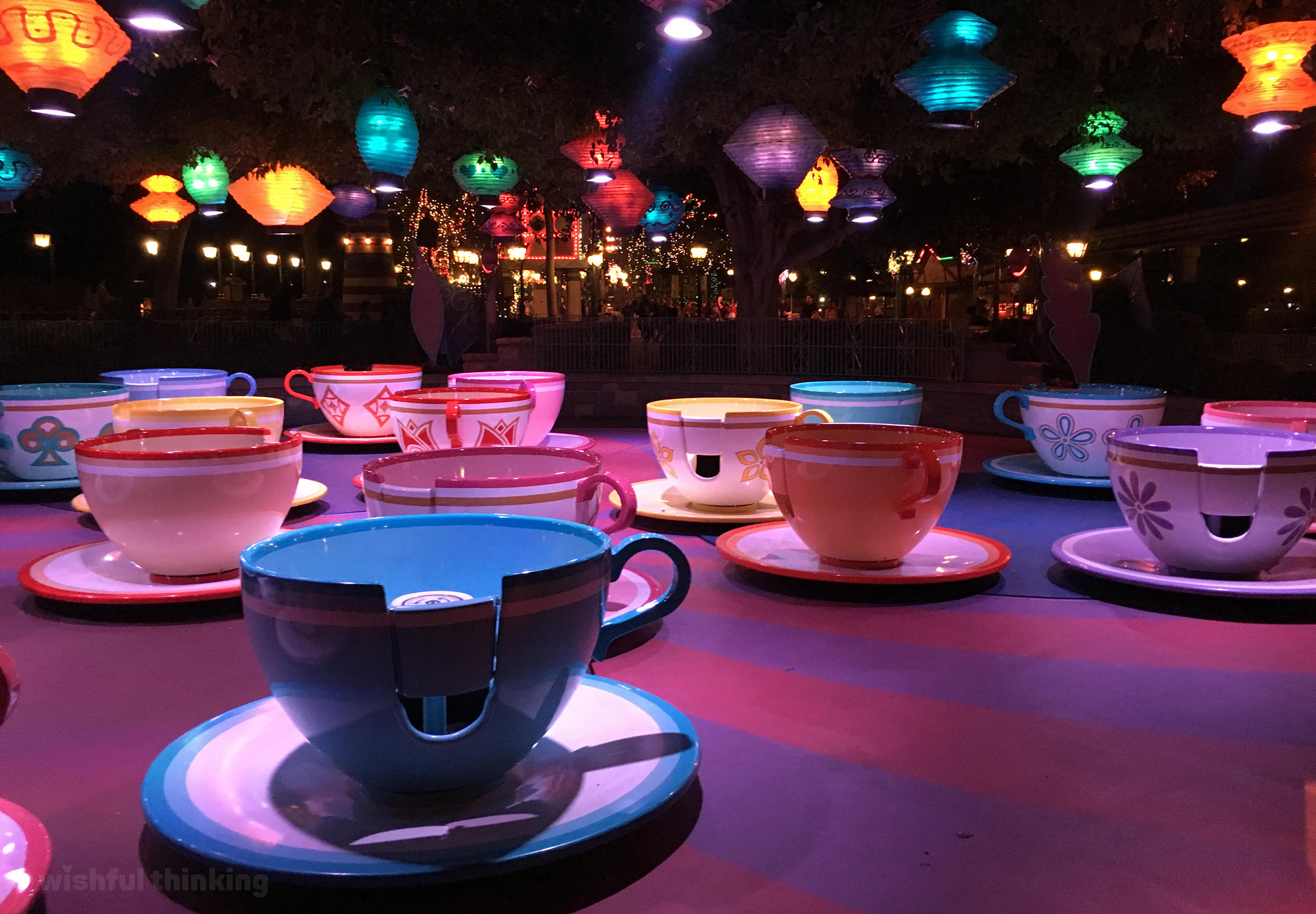 The Mad Tea Party's iconic spinning teacups await eager guests at Disneyland in Anaheim, California