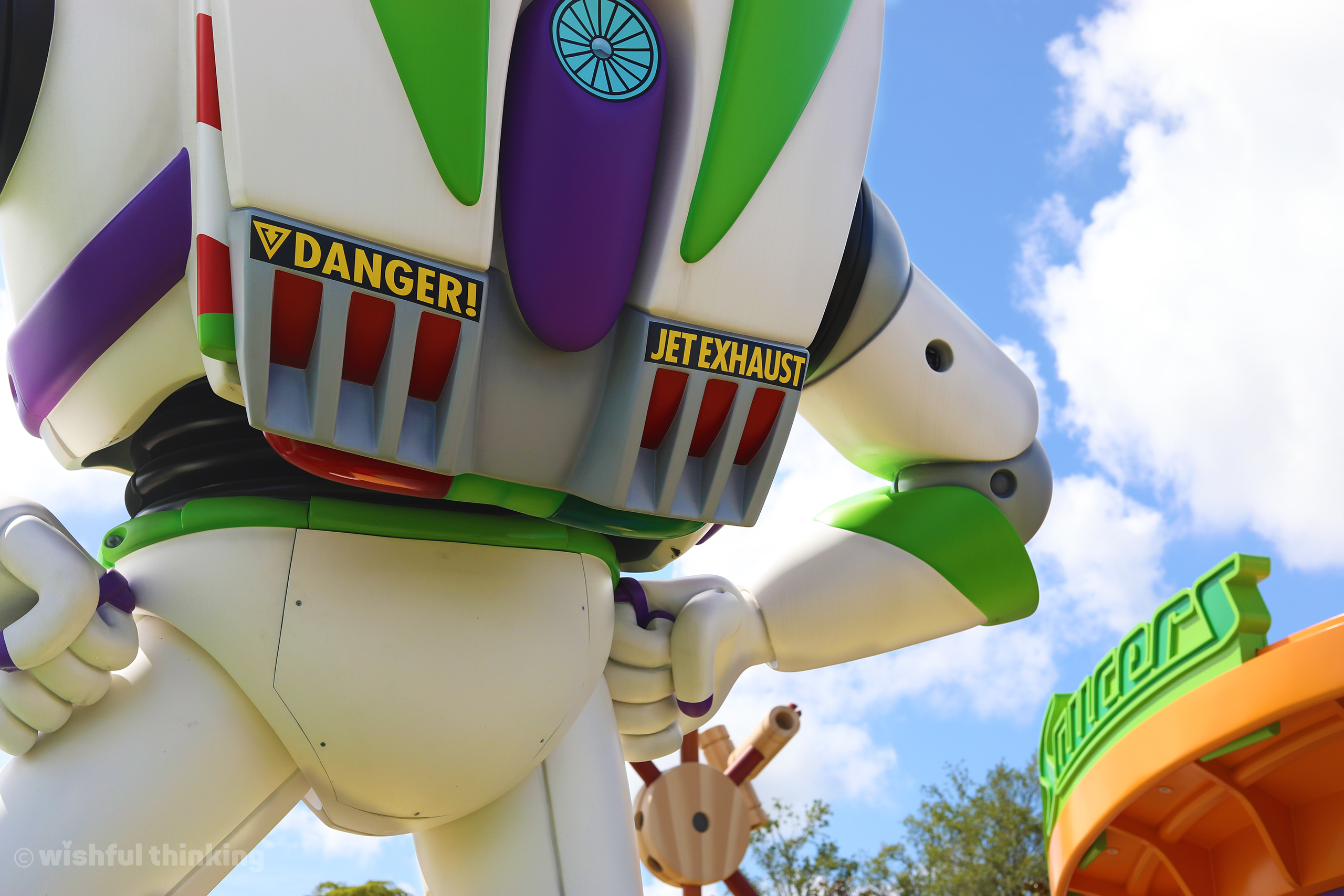 Buzz Lightyear of Star Command greets guests within Toy Story Land at Disney's Hollywood Studios in Walt Disney World