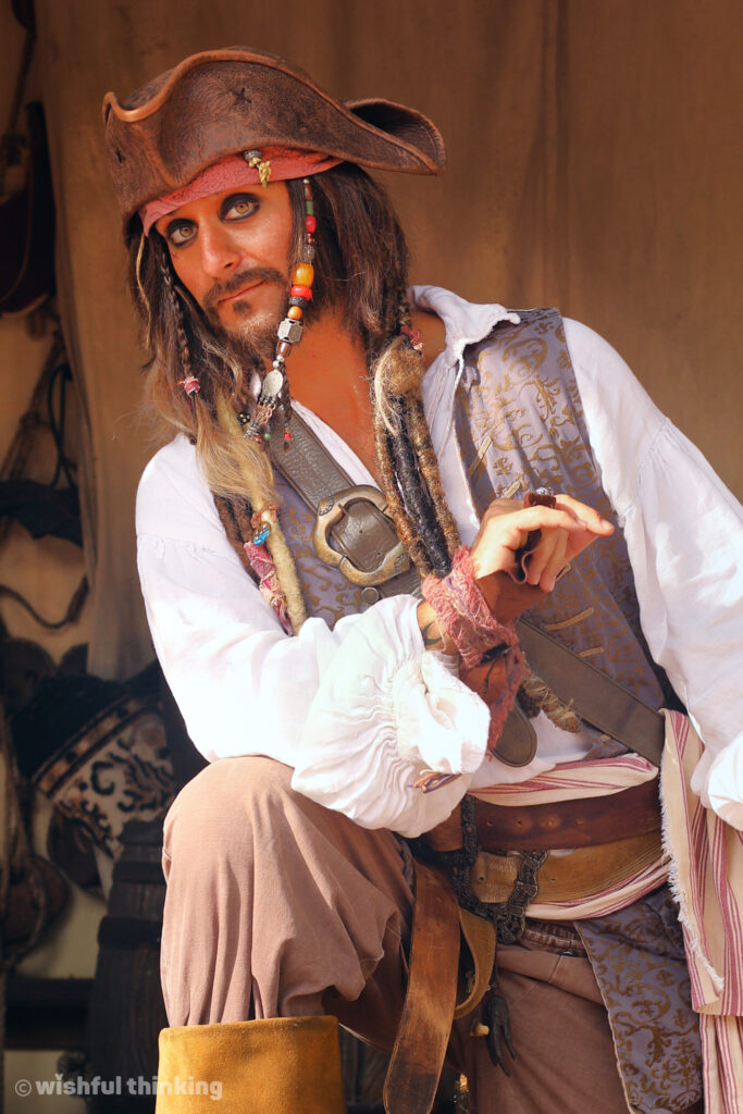 Jack Sparrow from Pirates of the Caribbean at Magic Kingdom in Walt Disney World
