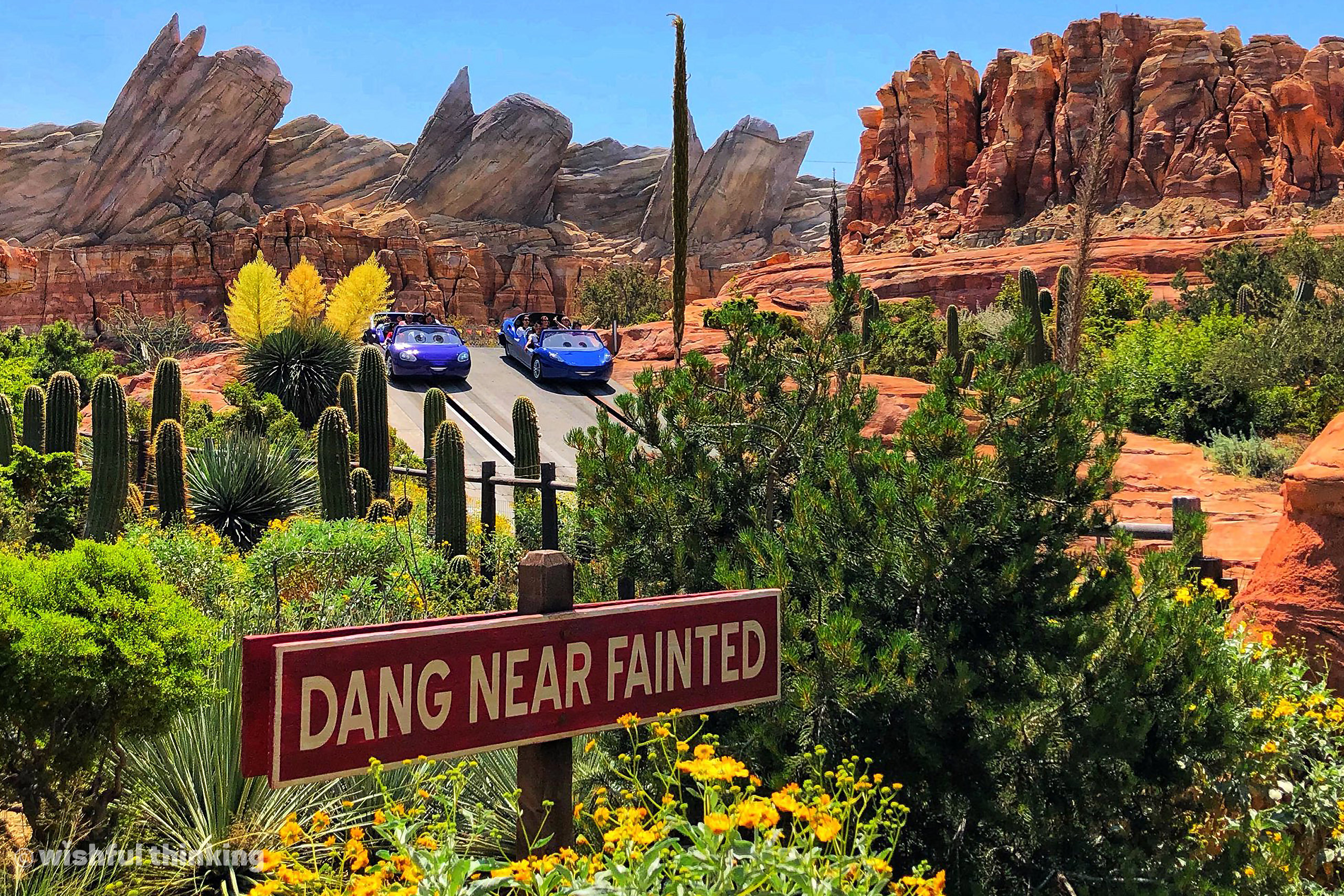 Guests at Disney California Adventure's Radiator Springs Racers careen through Cars Land at Disneyland Resort in Anaheim, California