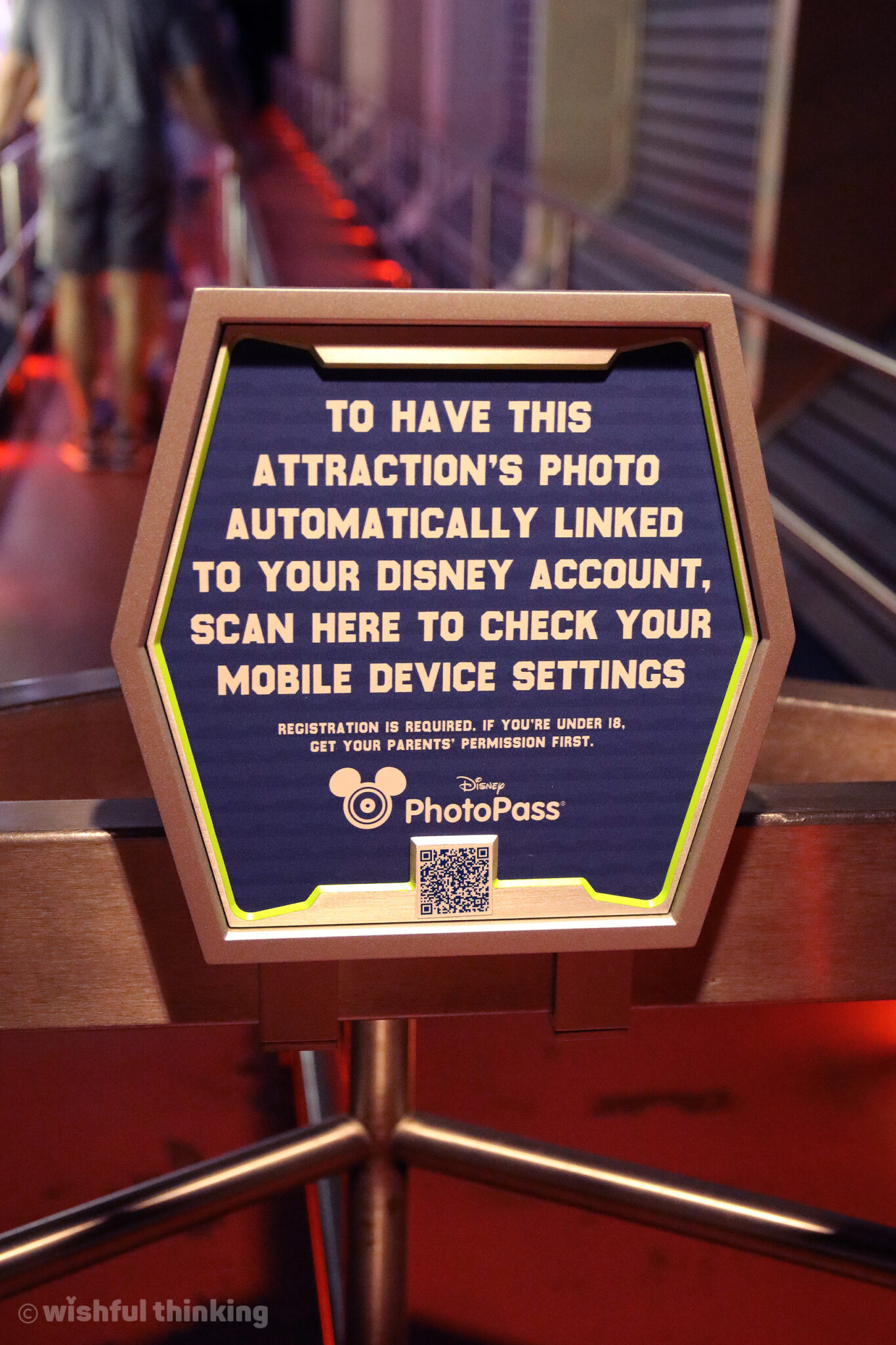 PhotoPass sign in Space Mountain at Magic Kingdom in Walt Disney World
