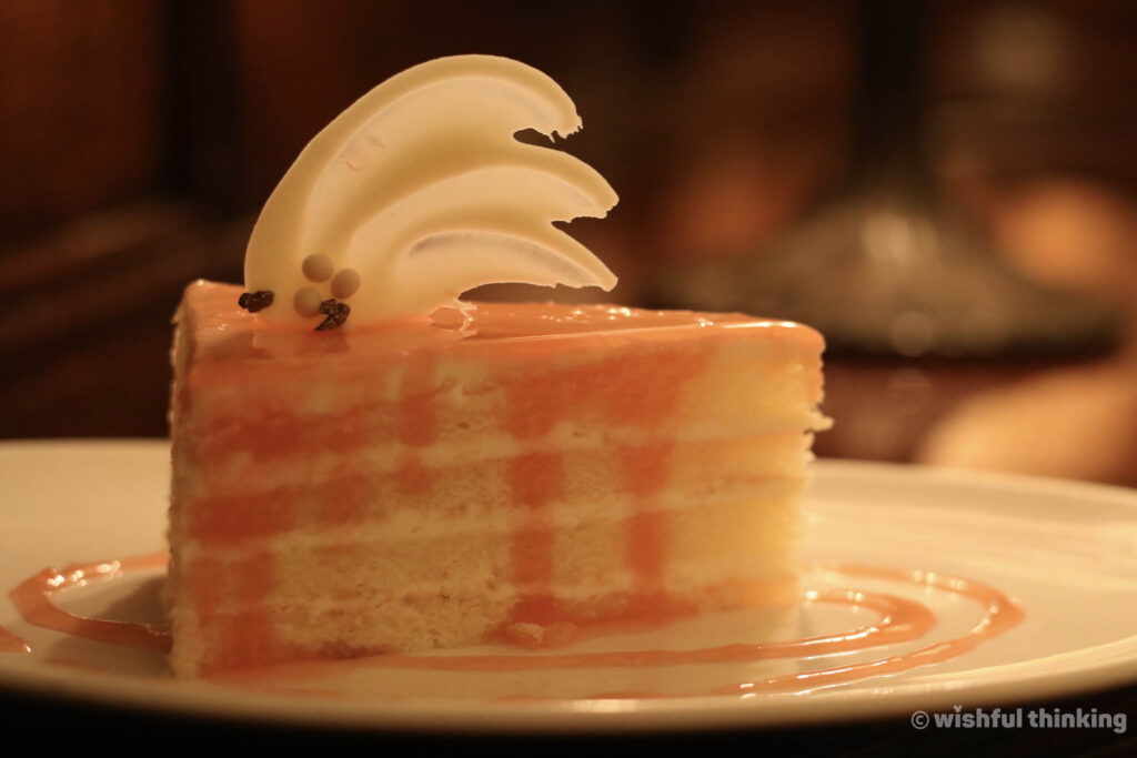 The signature dessert of the Brown Derby Restaurant at Disney's Hollywood Studios, its famous grapefruit cake