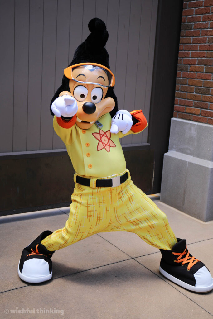 Dressed as Powerline, Max Goof dances for Disney Hollywood Studios guests in Walt Disney World
